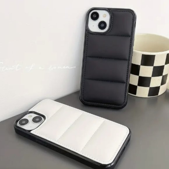 CASELY iPhone 14 PRO MAX Hard Shell Case Puffer Solid PINK WHITE BLACK GREEN NEW - Picture 10 of 12